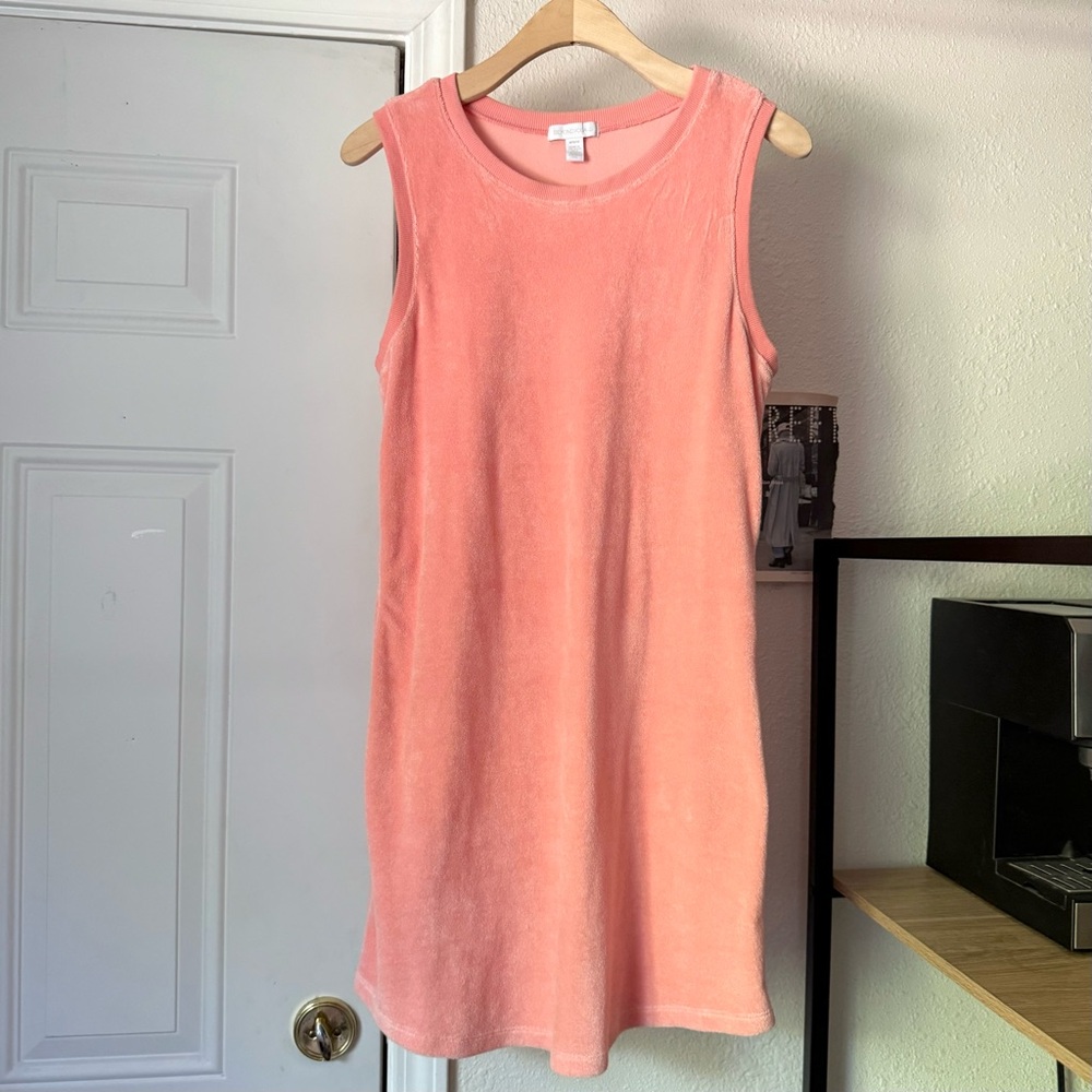Beyond Yoga peach coral cotton terry cloth athletic sleeveless elastic back mini